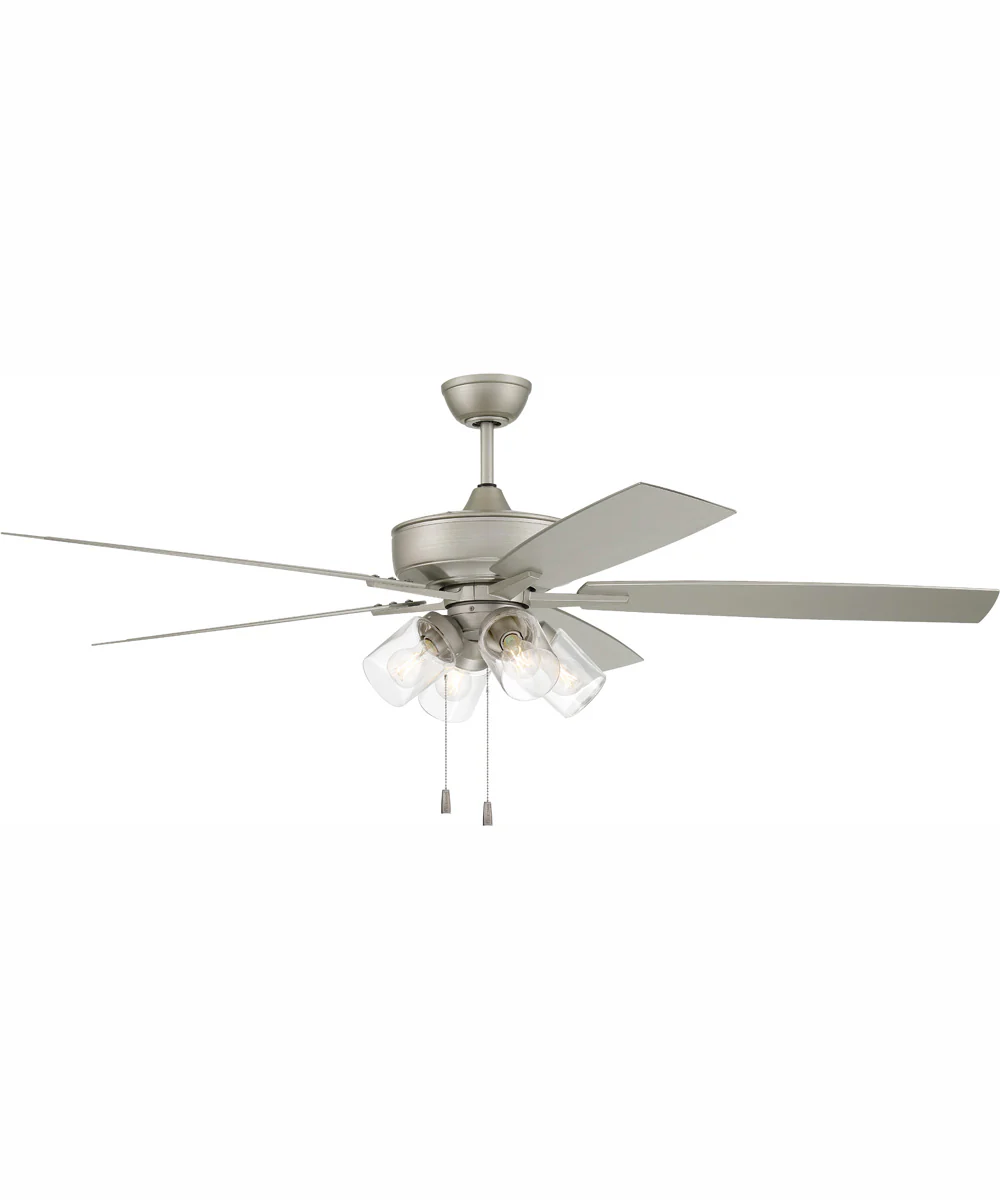 60" Outdoor Super Pro 104 4-Light Indoor/Outdoor Ceiling Fan Painted Nickel - Image 2