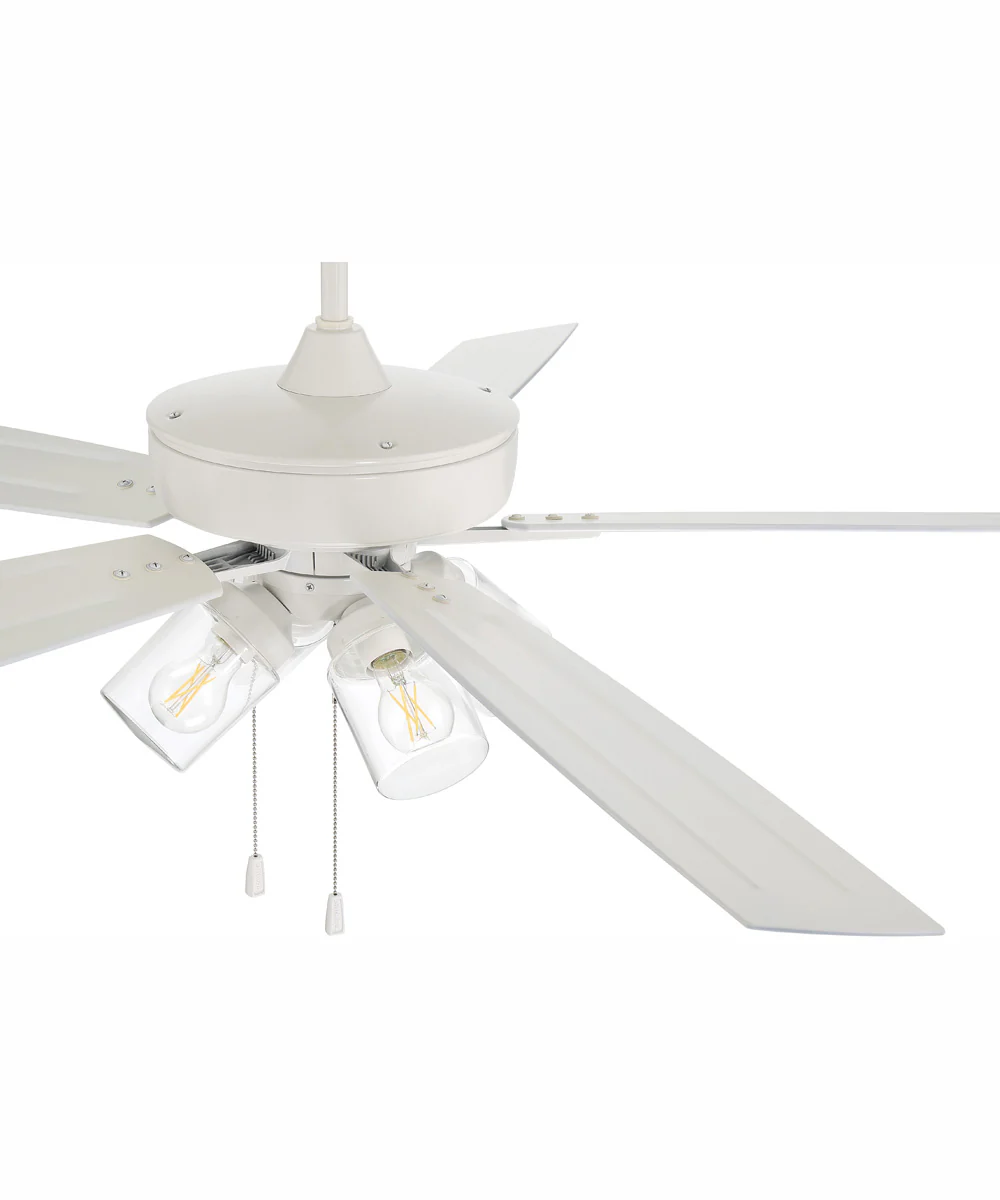 60" Outdoor Super Pro 104 4-Light Indoor/Outdoor Ceiling Fan White - Image 4