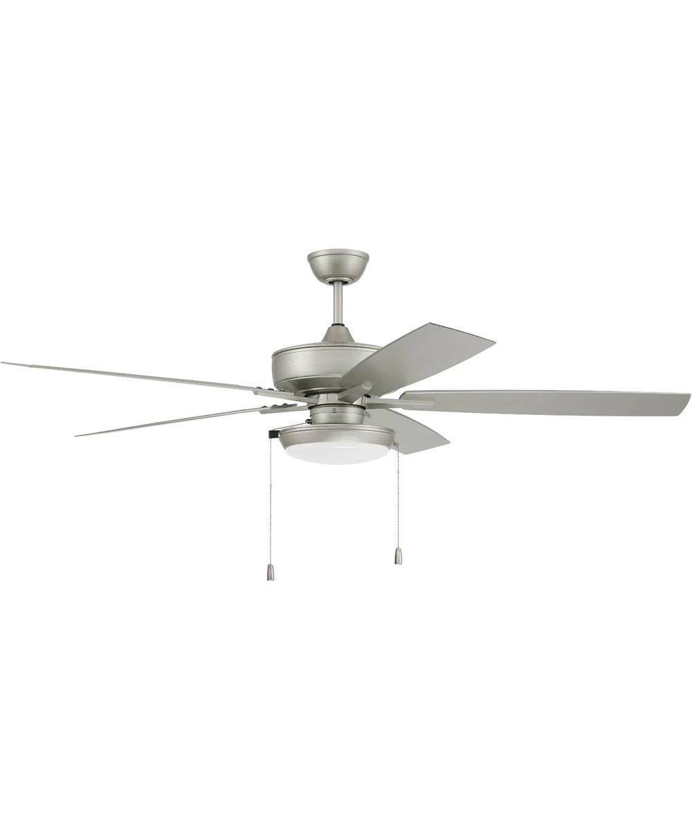 60" Outdoor Super Pro 119 1-Light Indoor/Outdoor Ceiling Fan Painted Nickel