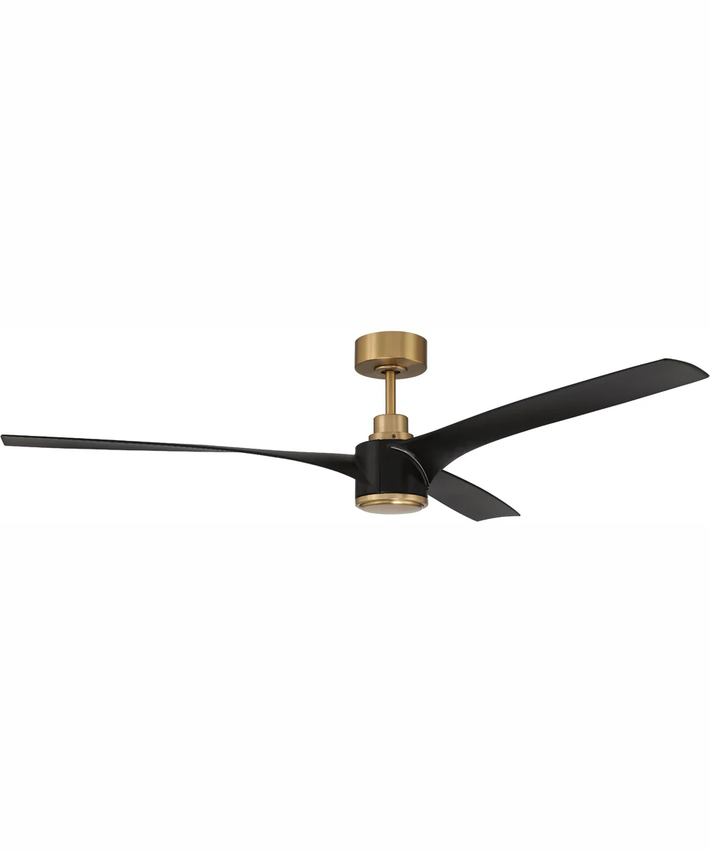 60" Phoebe 1-Light Ceiling Fan Flat Black/Satin Brass - Image 7