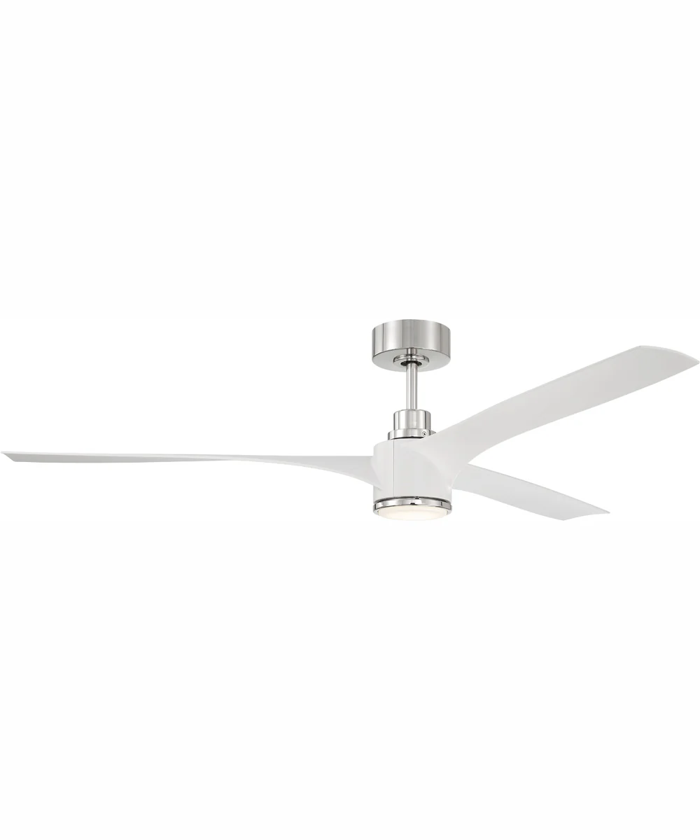 60" Phoebe 1-Light Indoor/Outdoor Ceiling Fan White / Polished Nickel - Image 2