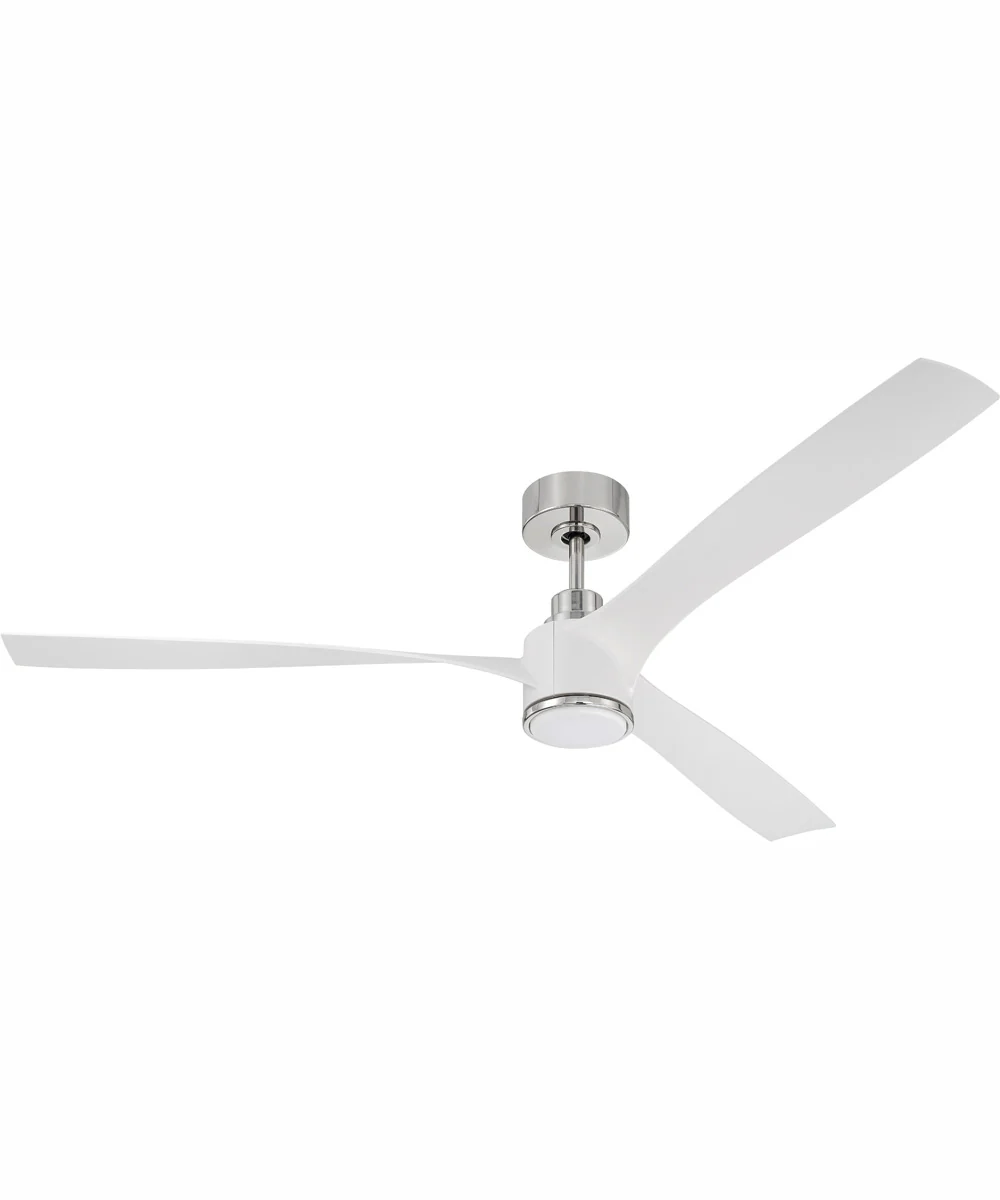 60" Phoebe 1-Light Indoor/Outdoor Ceiling Fan White / Polished Nickel - Image 7