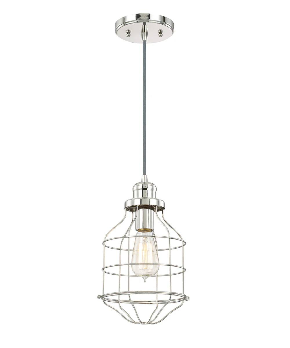 7.5"W Daudin 1-Light Pendant Polished Nickel