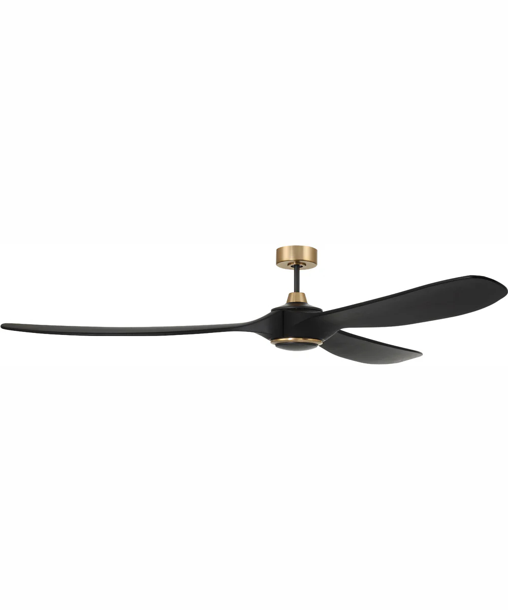 72" Envy 1-Light Indoor/Outdoor Ceiling Fan Flat Black/Satin Brass - Image 3