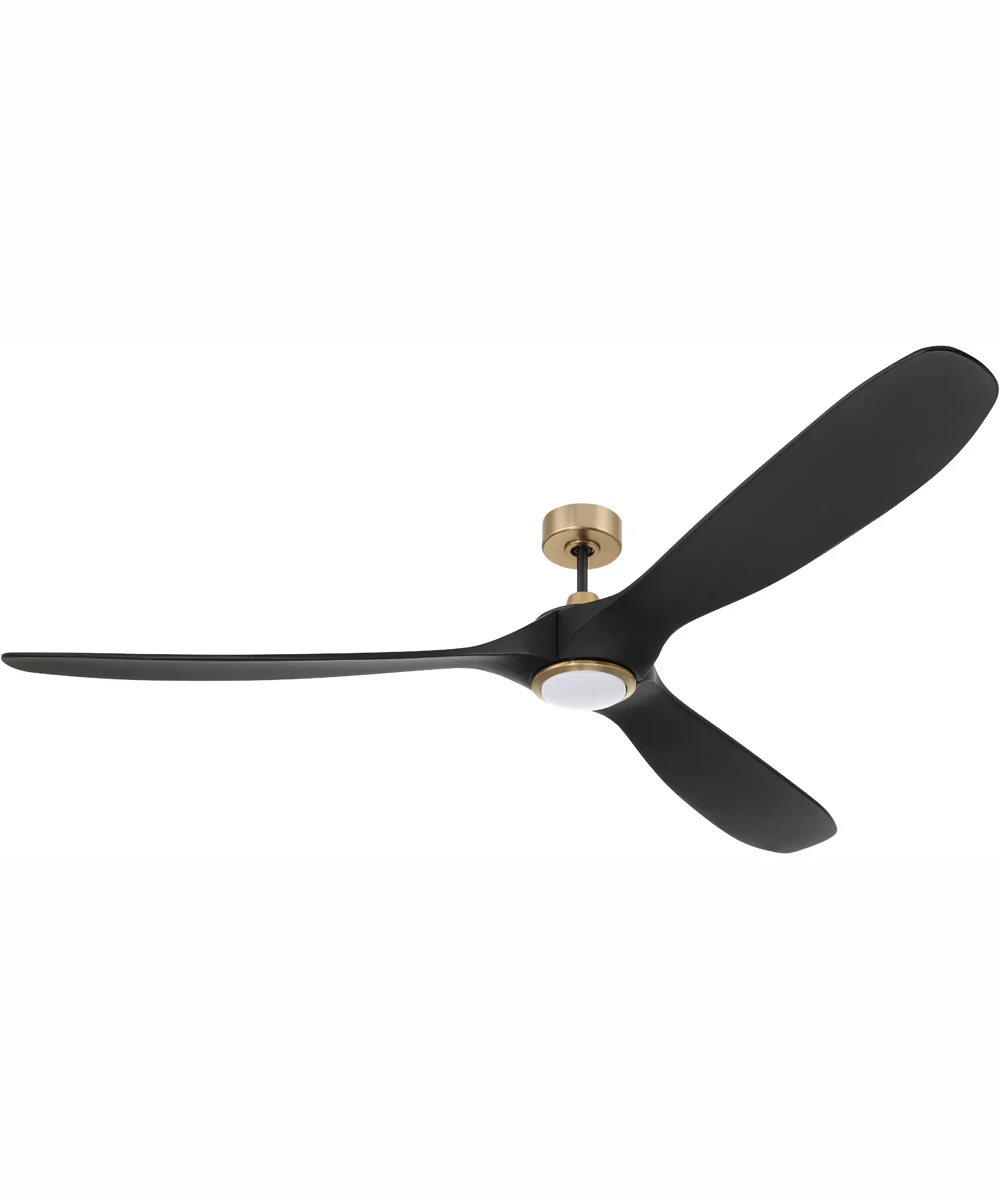 72" Envy 1-Light Indoor/Outdoor Ceiling Fan Flat Black/Satin Brass - Image 4