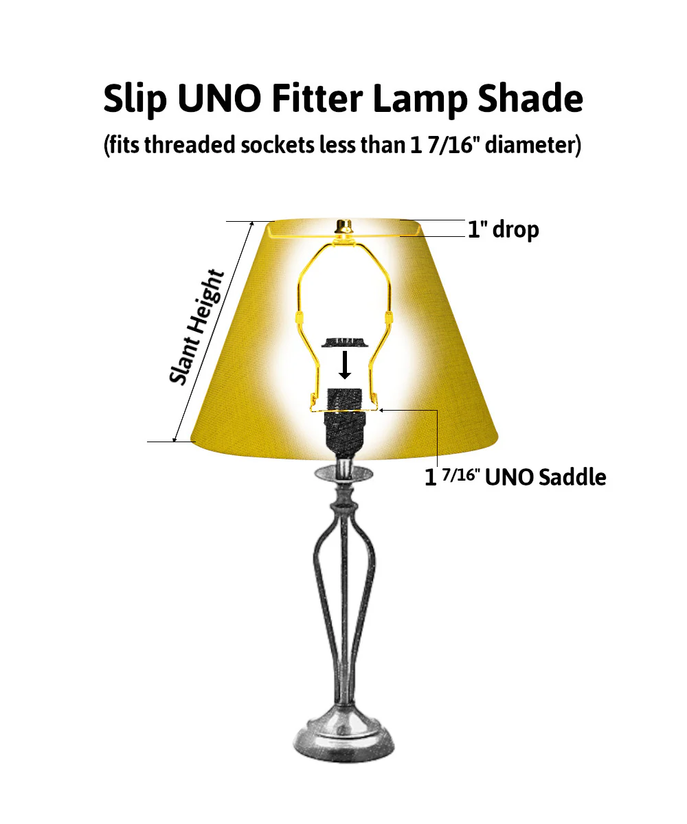 7x14x11" SLIP UNO FITTER Empire Hardback Lampshade Black Parchment with Gold Foil Lining - Image 6