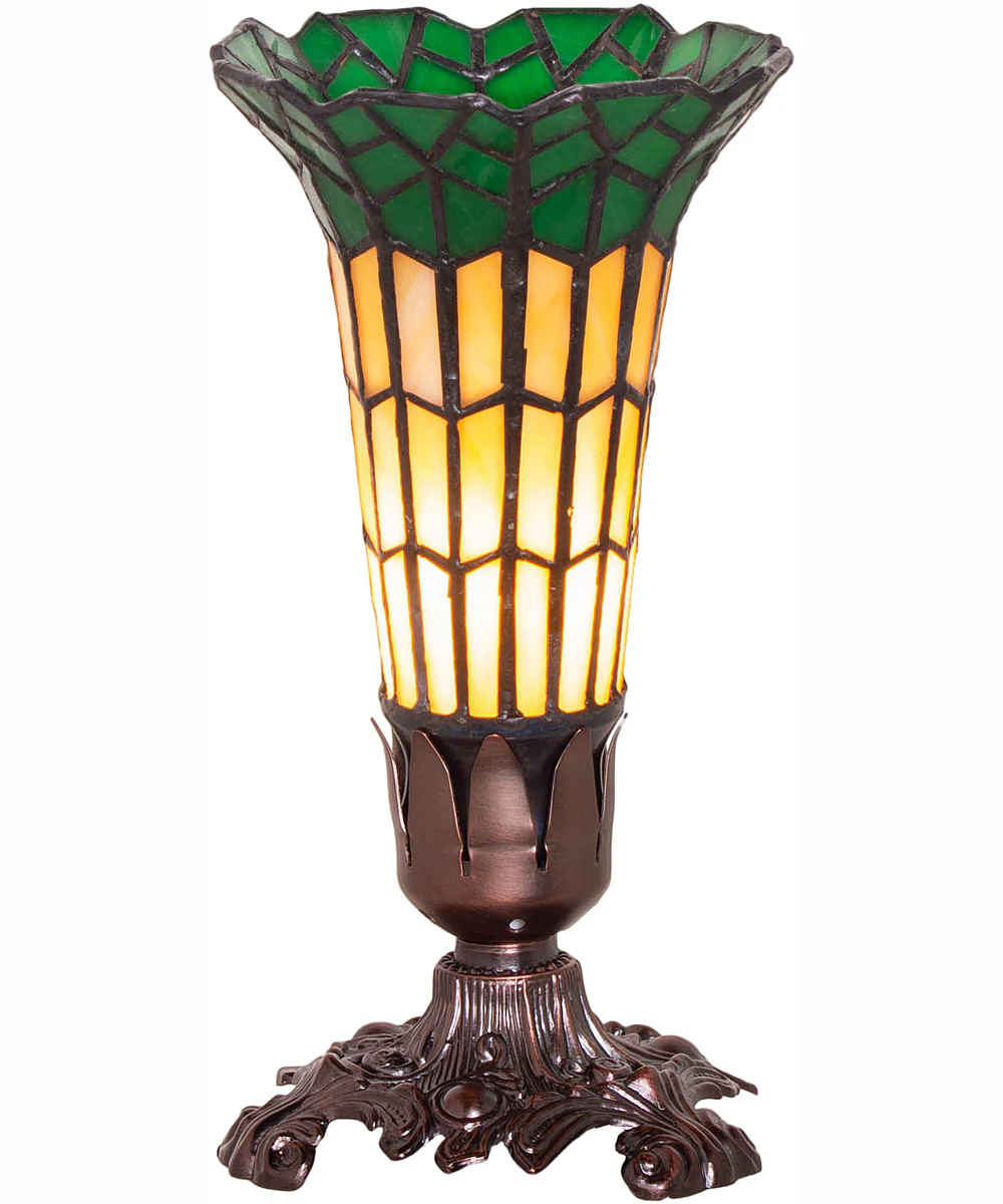 8" High Stained Glass Pond Lily Victorian Accent Lamp - Image 5