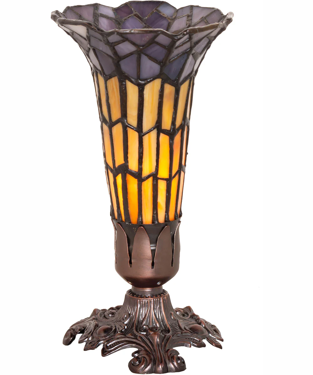 8" High Stained Glass Pond Lily Victorian Accent Lamp - Image 2