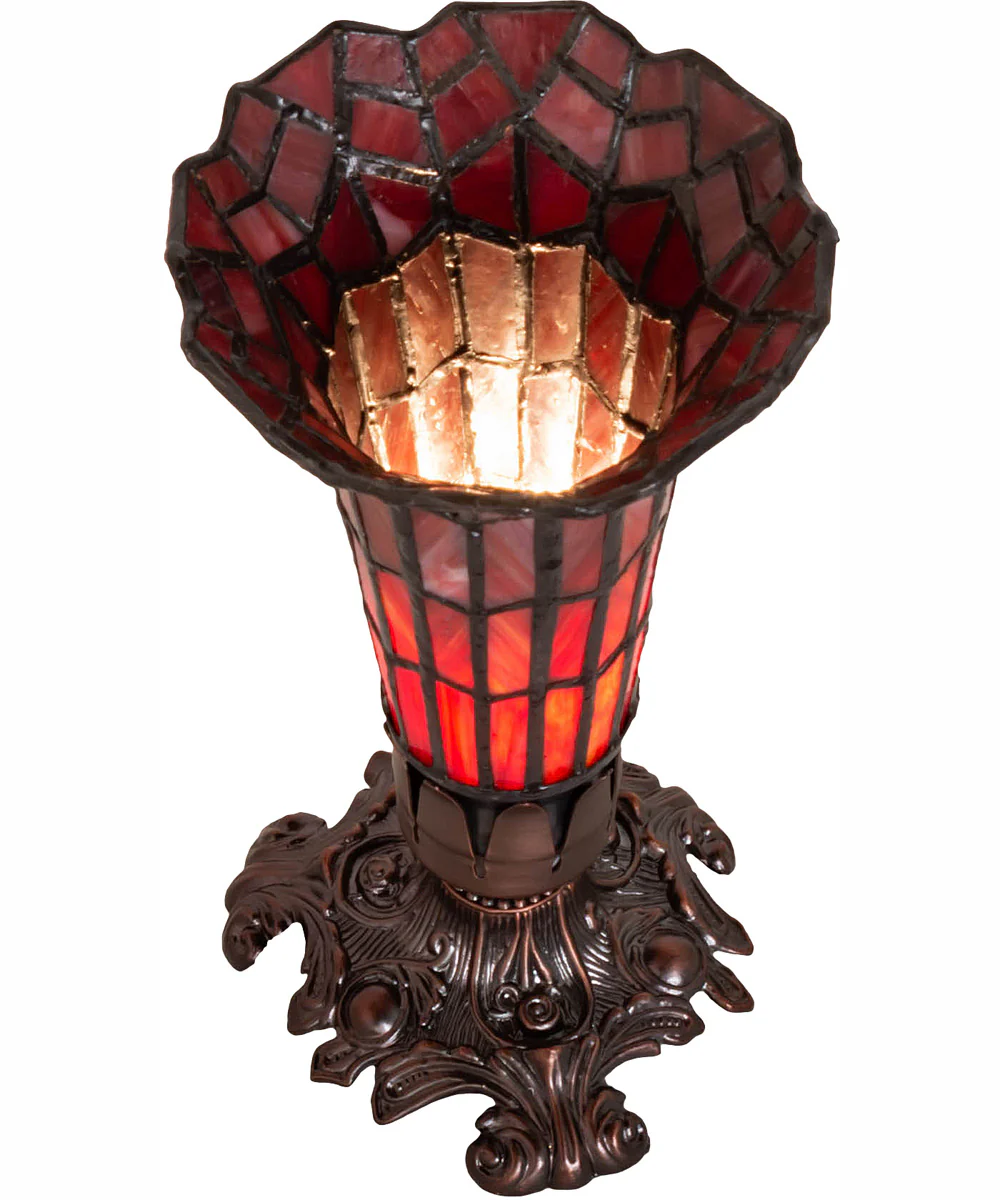 8" High Stained Glass Pond Lily Victorian Accent Lamp - Image 3