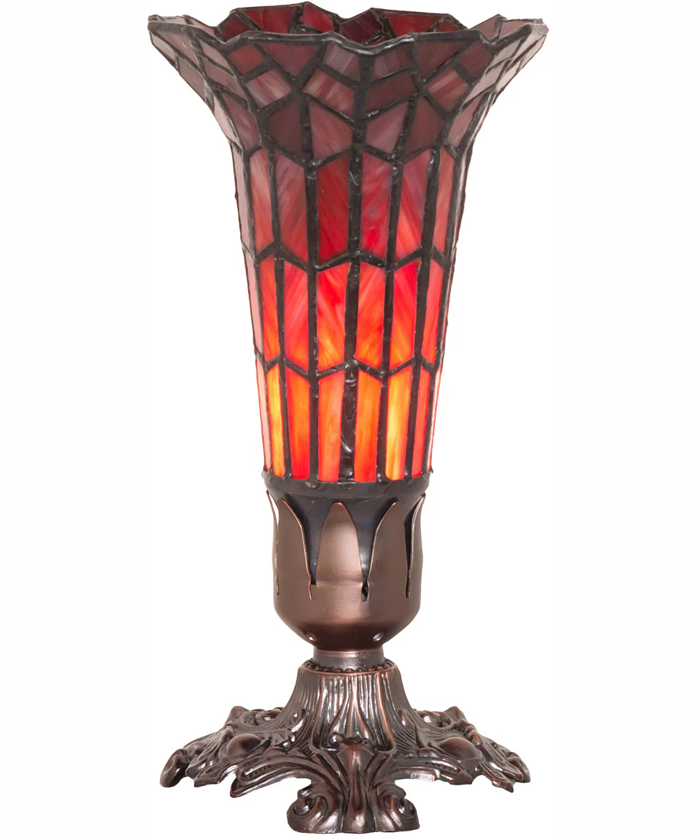 8" High Stained Glass Pond Lily Victorian Accent Lamp - Image 4
