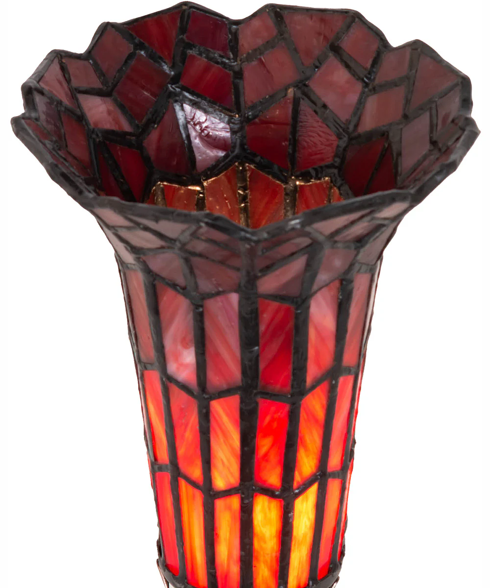 8" High Stained Glass Pond Lily Victorian Accent Lamp - Image 6