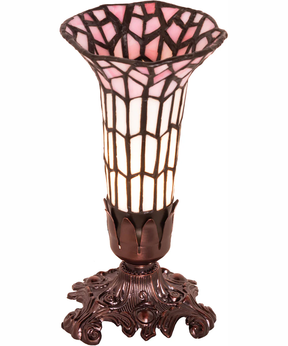 8" High Stained Glass Pond Lily Victorian Accent Lamp