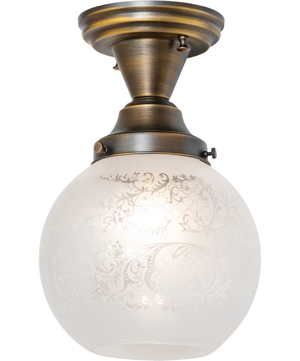 8" Wide Revival Schoolhouse Vivianna Flushmount