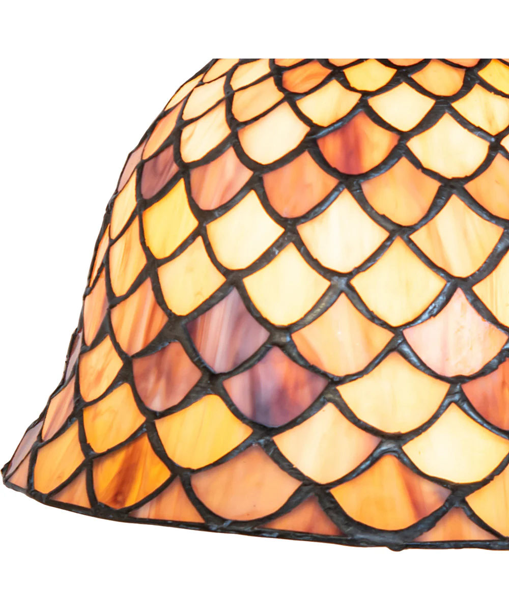 8" Wide Tiffany Fishscale Flushmount - Image 7