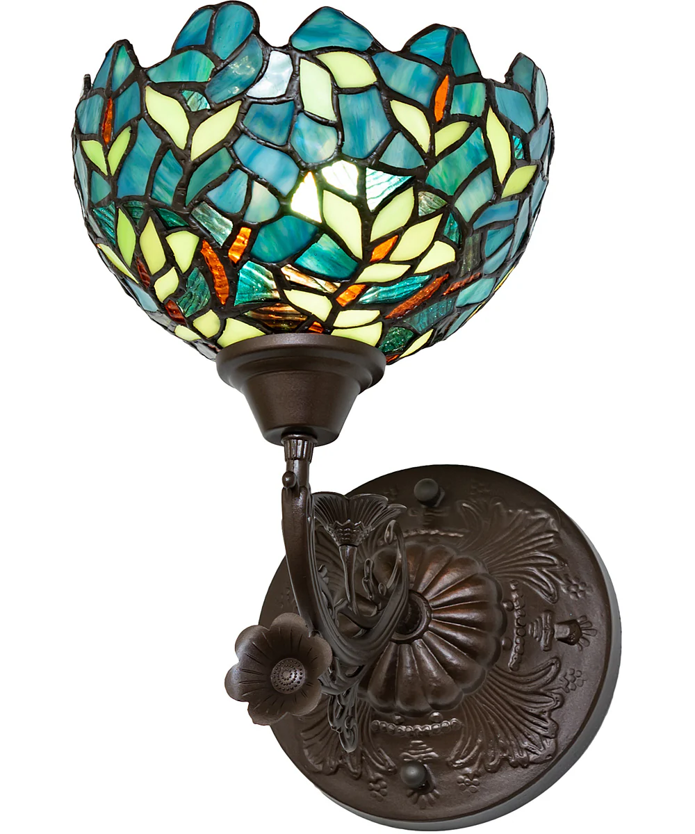 8" Wide Nightfall Wisteria Wall Sconce