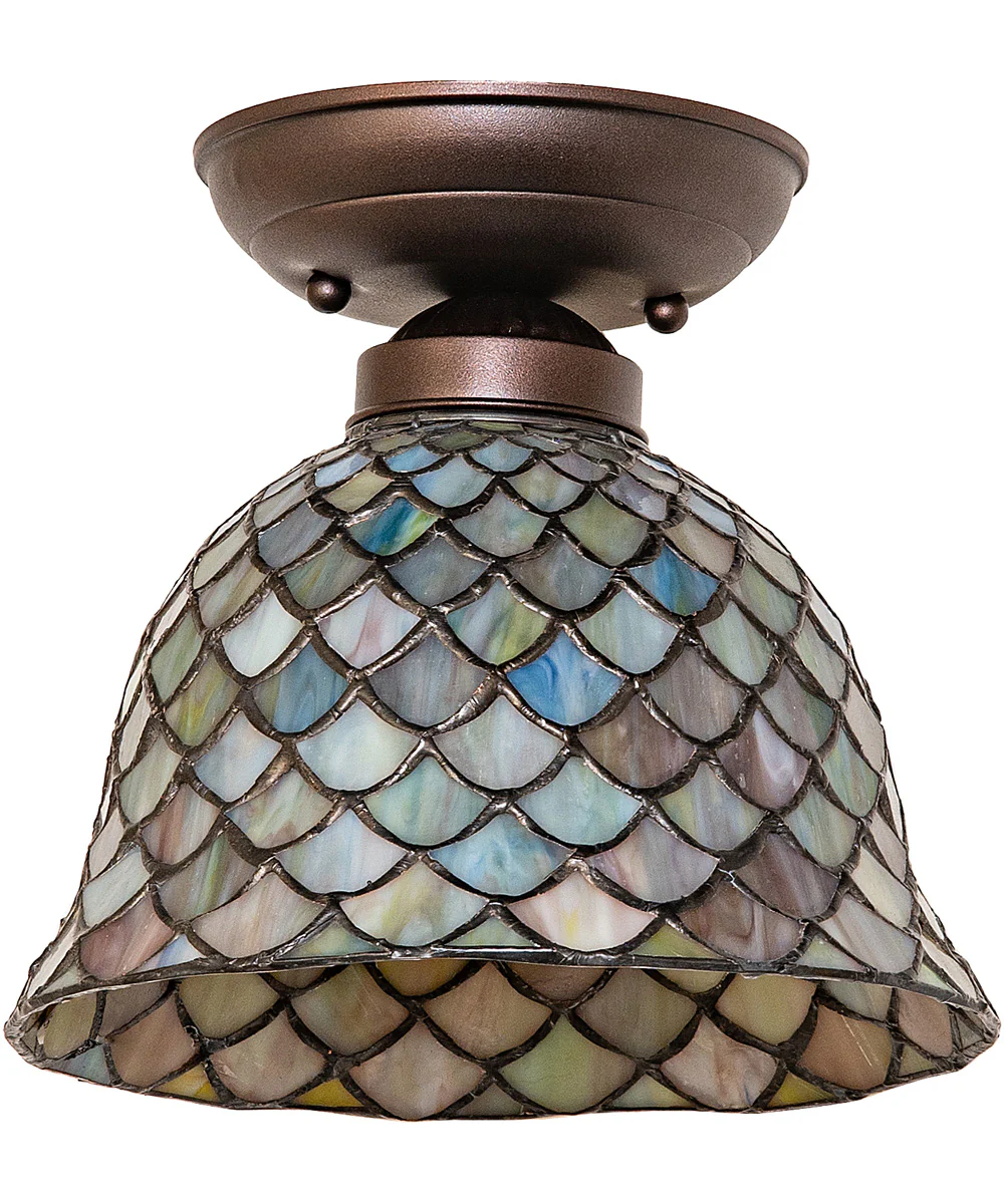8" Wide Tiffany Fishscale Flushmount - Image 2