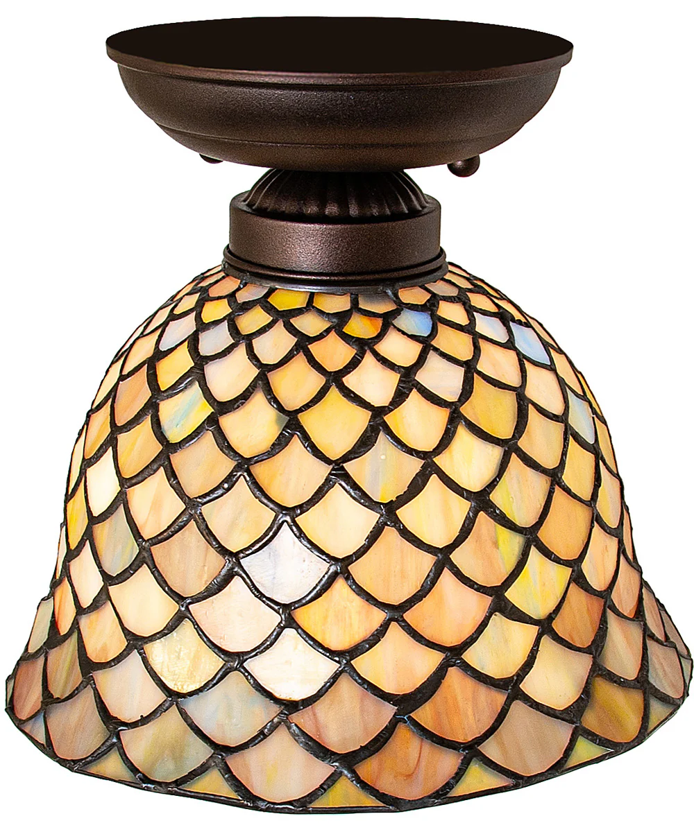 8" Wide Tiffany Fishscale Flushmount - Image 3