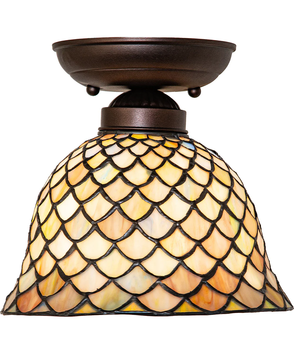 8" Wide Tiffany Fishscale Flushmount - Image 4