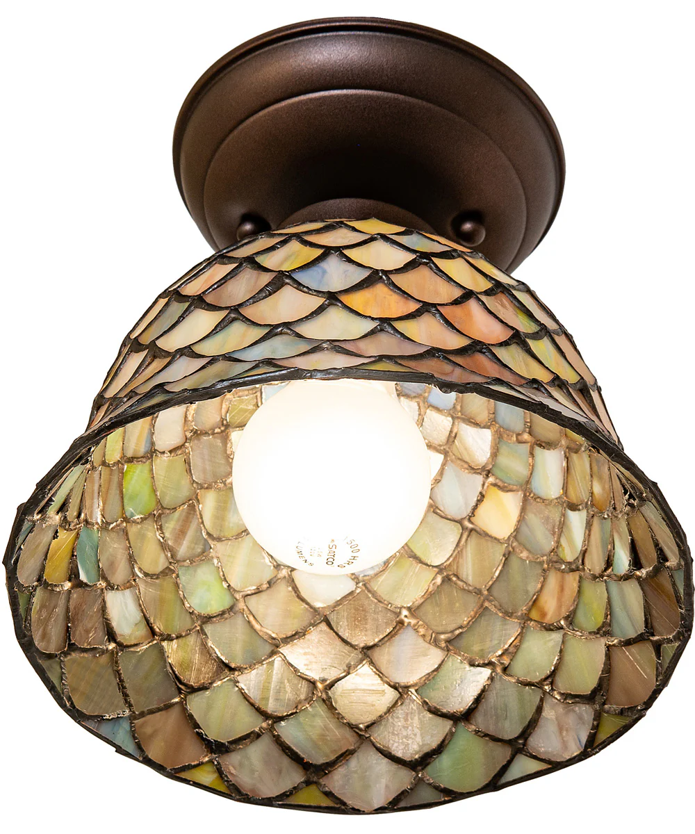 8" Wide Tiffany Fishscale Flushmount - Image 5