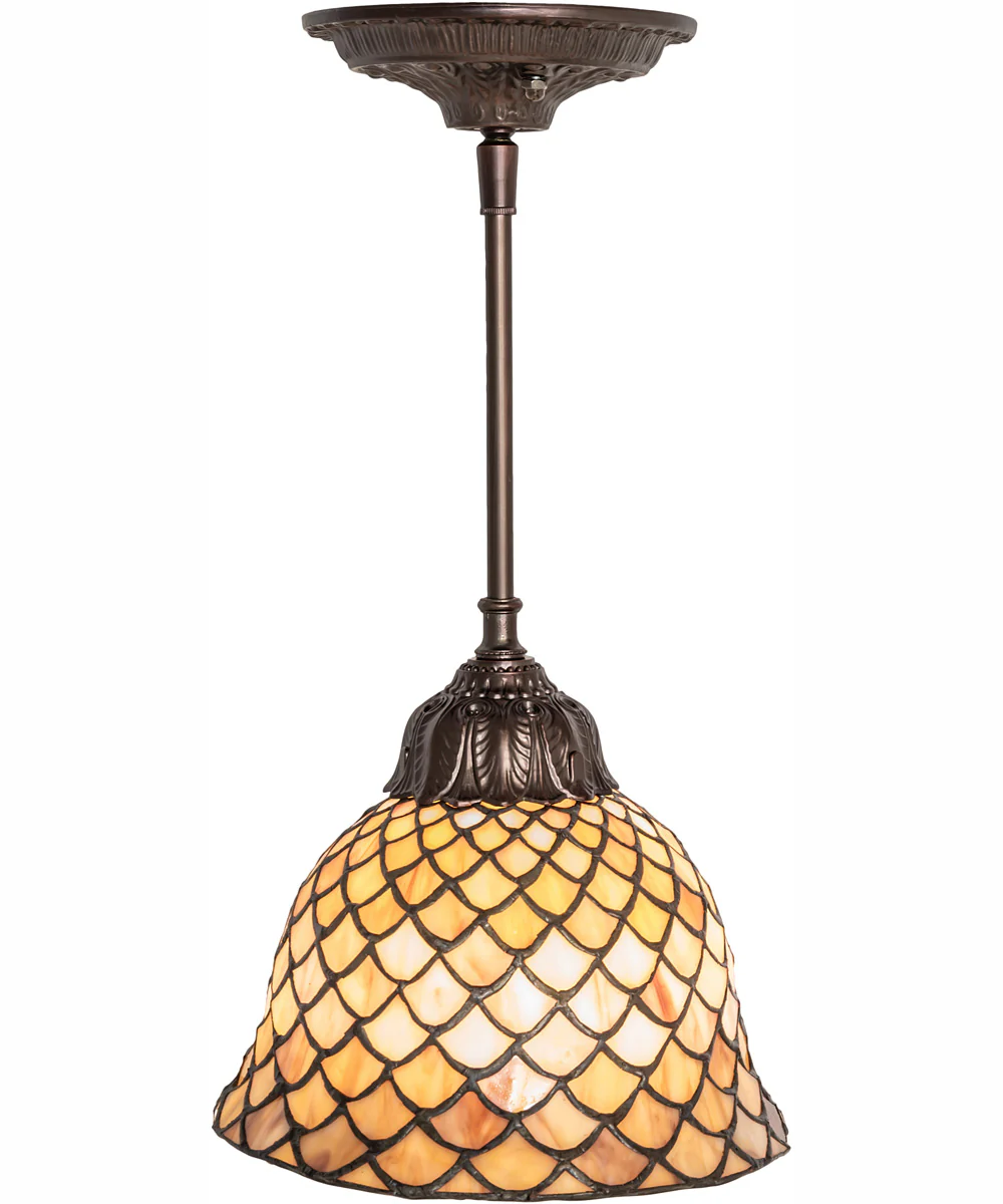 8" Wide Tiffany Fishscale Mini Pendant - Image 5
