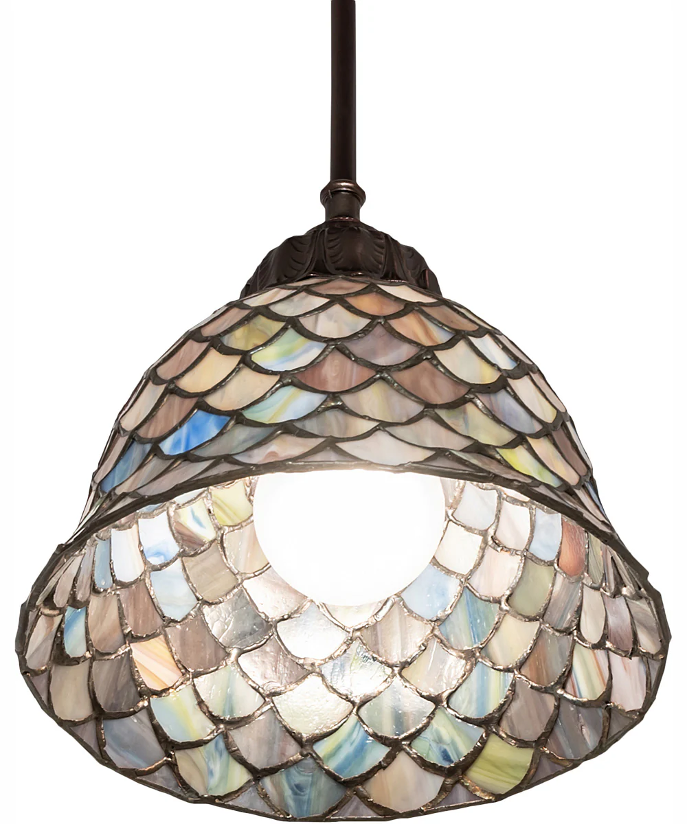 8" Wide Tiffany Fishscale Mini Pendant - Image 5