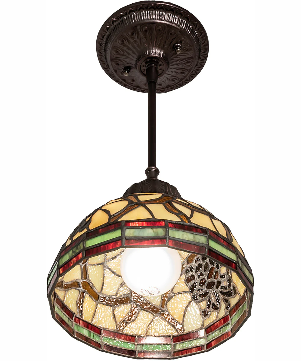 8" Wide Tiffany Pinecone Mini Pendant - Image 5