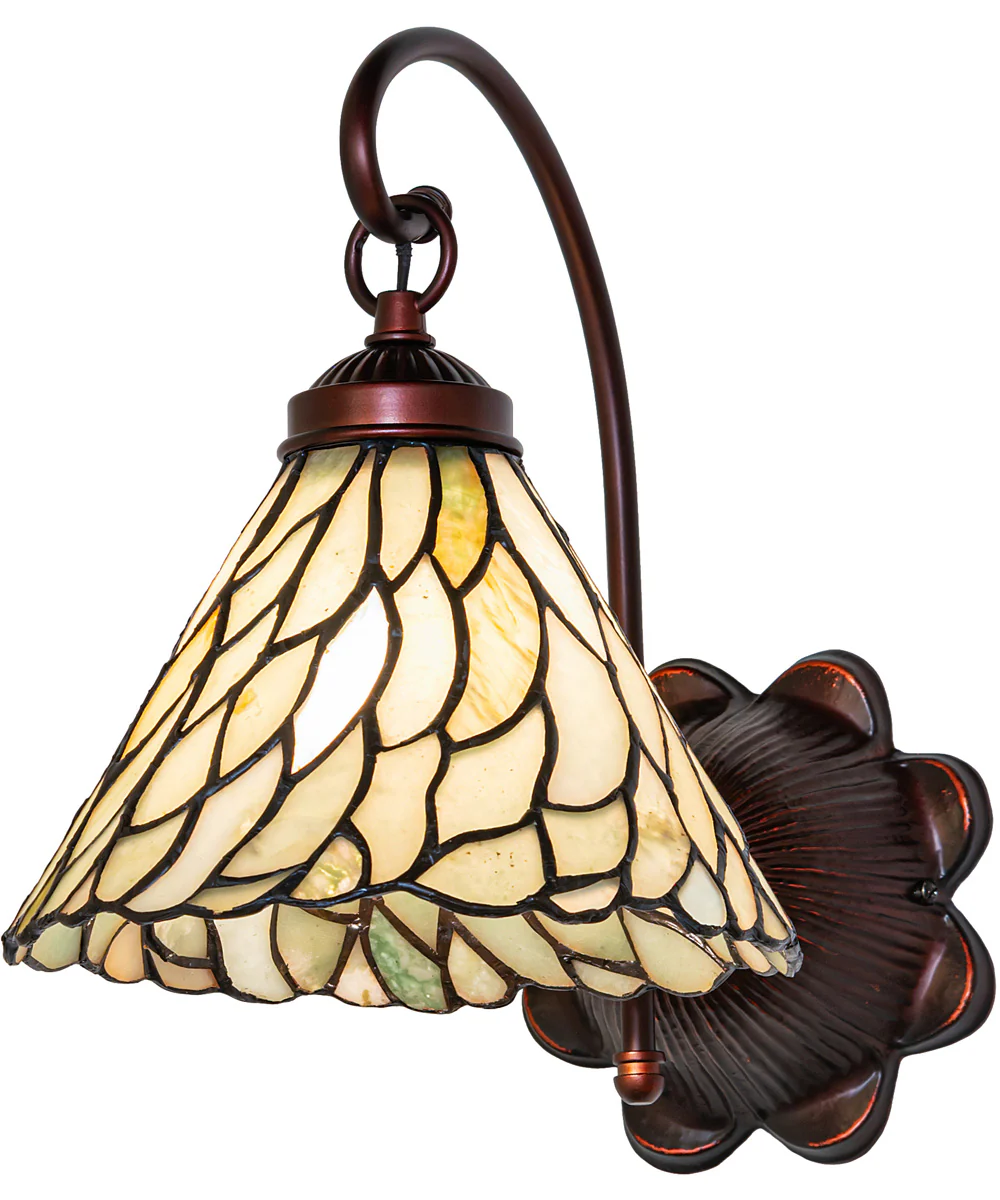 8" Wide Willow Jadestone Wall Sconce