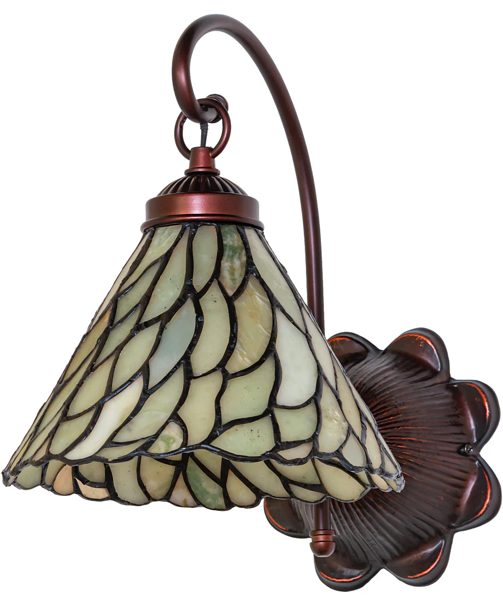 8" Wide Willow Jadestone Wall Sconce - Image 2