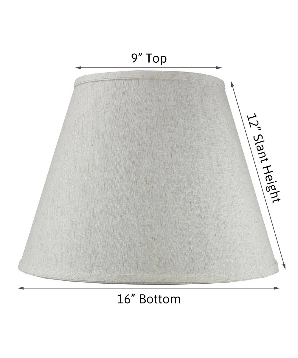 9x16x12" CLIP-ON FITTER Textured Oatmeal Empire Hardback Lamp Shade - Image 3