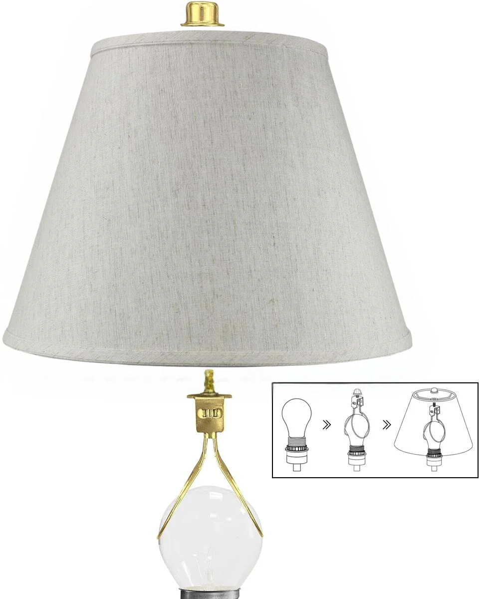 9x16x12" CLIP-ON FITTER Textured Oatmeal Empire Hardback Lamp Shade - Image 4