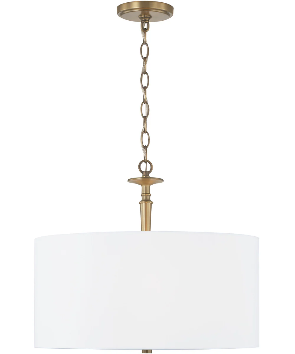 Abbie 3-Light Pendant Aged Brass