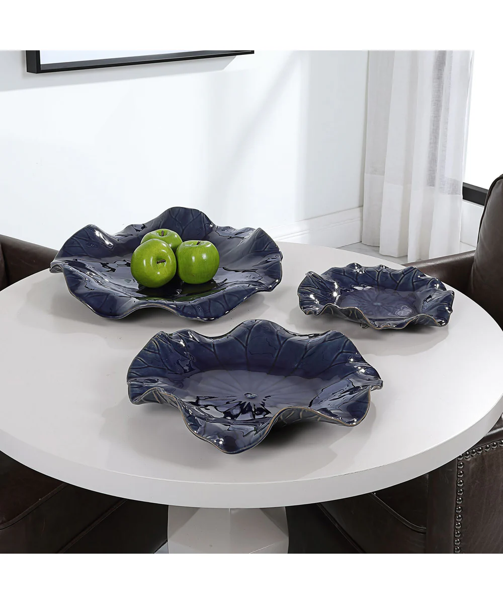 Abella Blue Ceramic Wall Decor, Set of 3 - Image 6