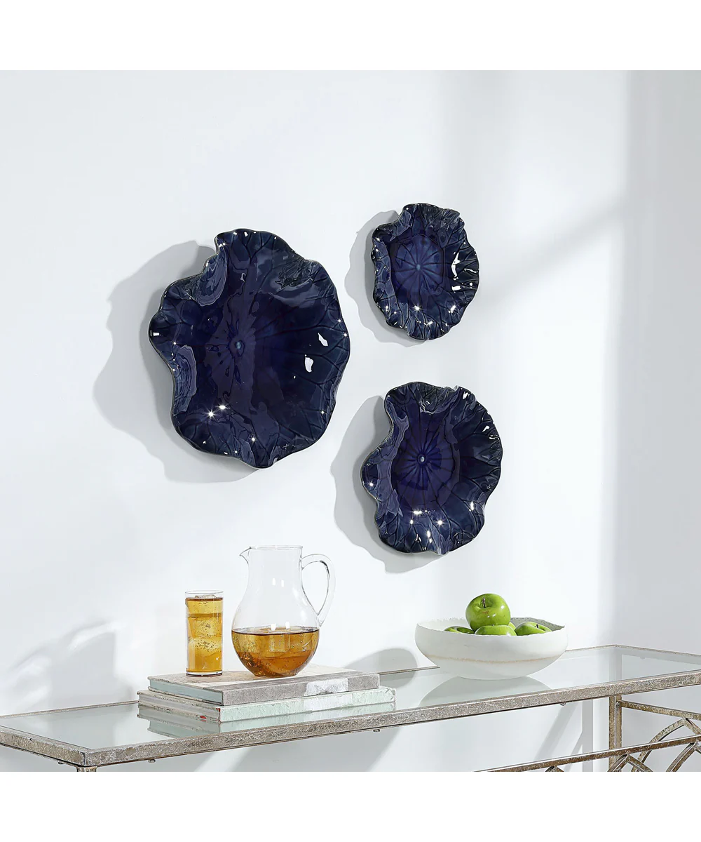 Abella Blue Ceramic Wall Decor, Set of 3 - Image 7