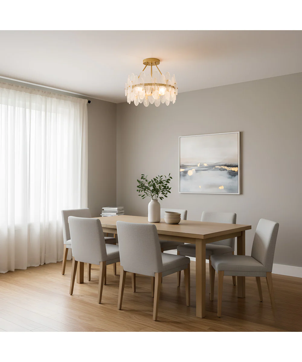 Abigail 4-light Semi Flush Mount Brushed Gold - Image 3