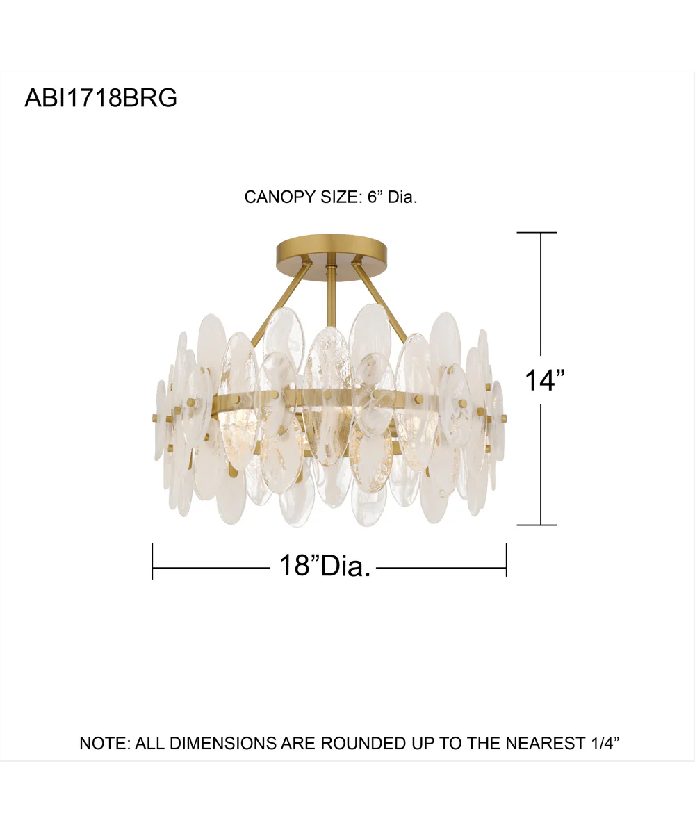 Abigail 4-light Semi Flush Mount Brushed Gold - Image 4