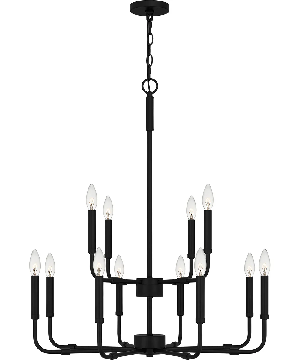 Abner 12-light Chandelier Matte Black - Image 3