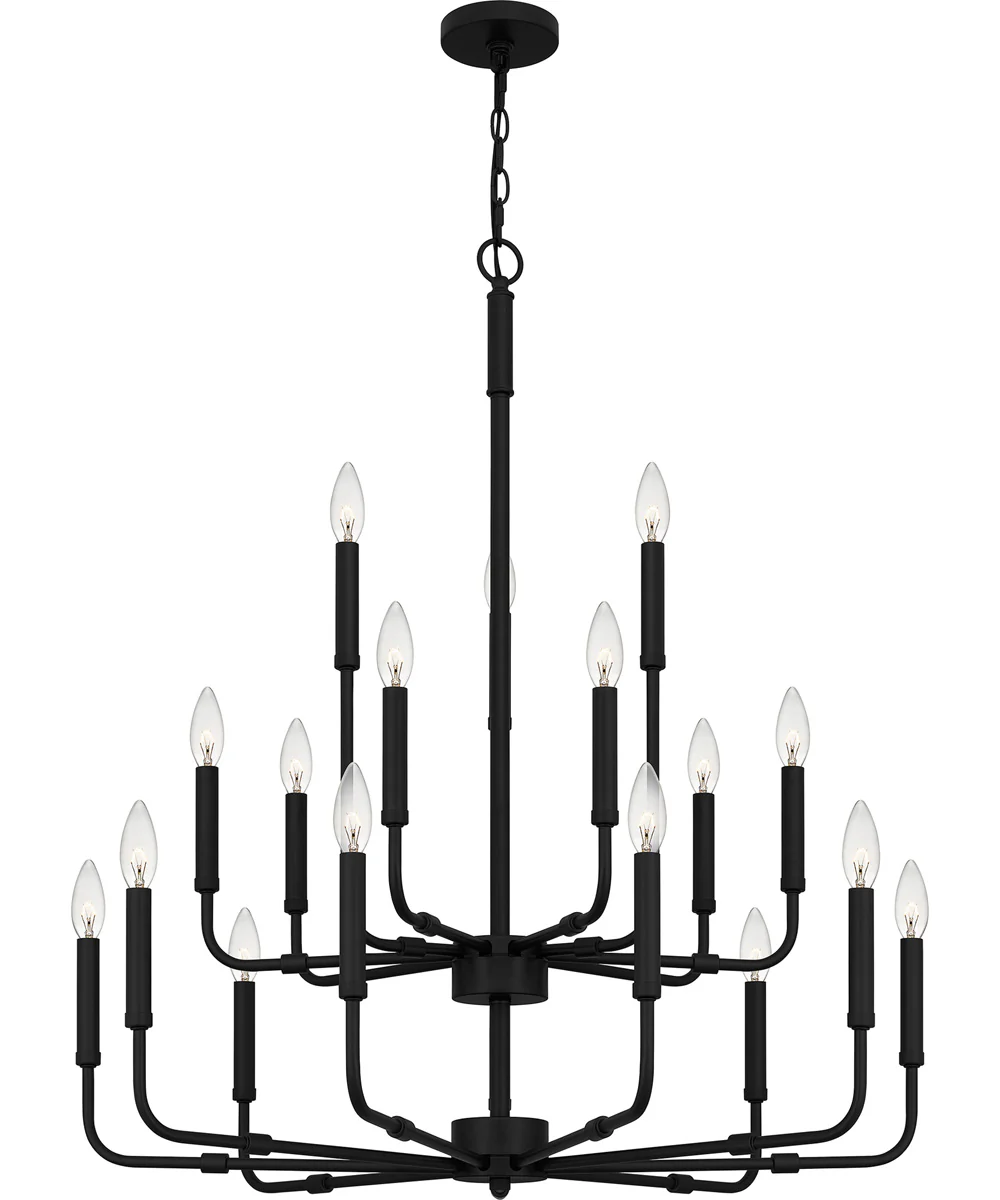 Abner 18-light Chandelier Matte Black