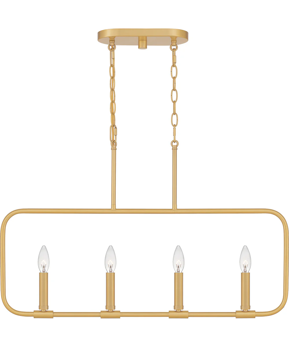 Abner 4-light Island Light Aged Brass