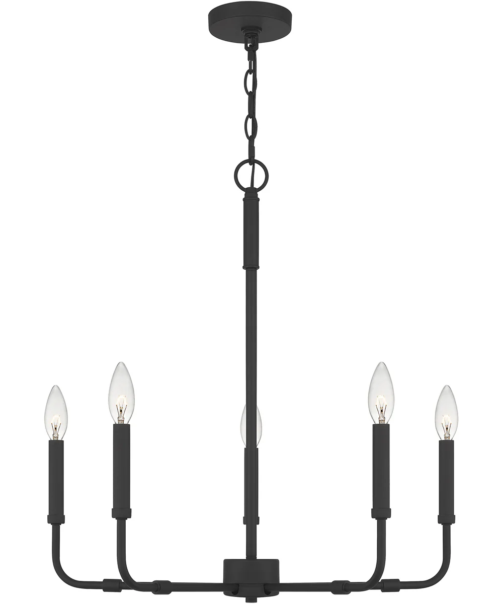 Abner 5-light Chandelier Matte Black - Image 2