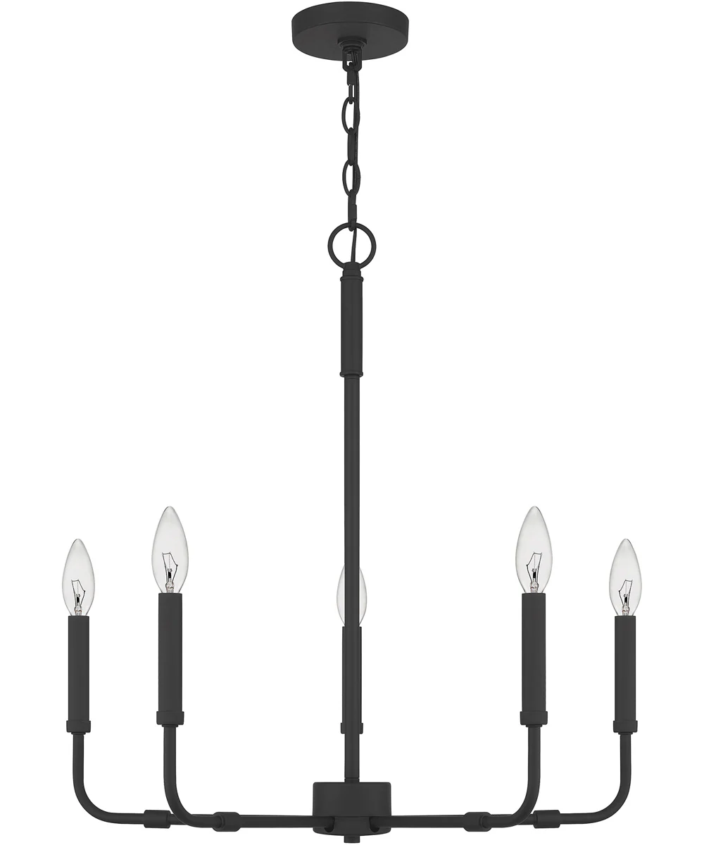 Abner 5-light Chandelier Matte Black - Image 3