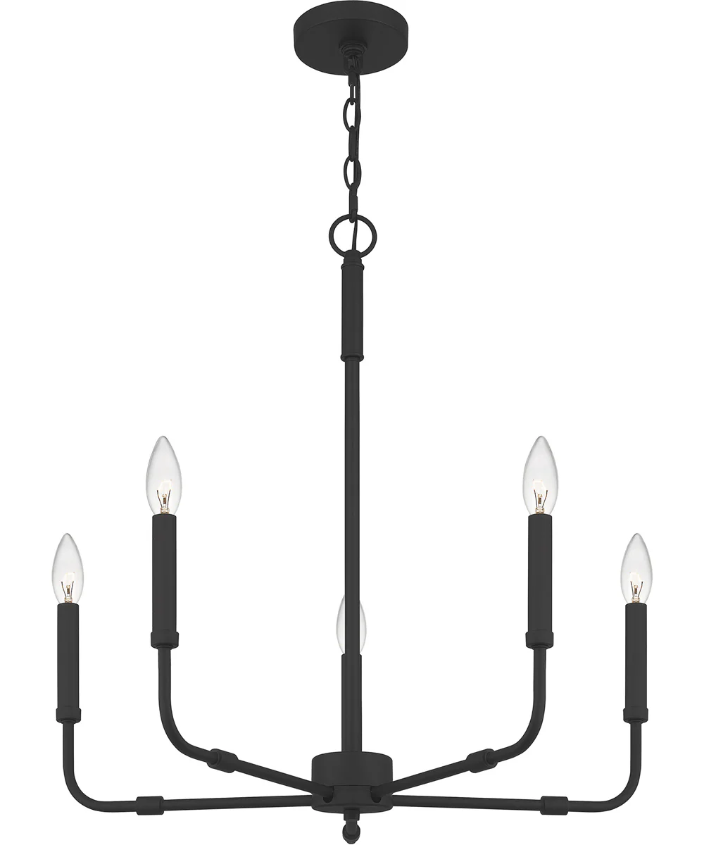 Abner 5-light Chandelier Matte Black - Image 4