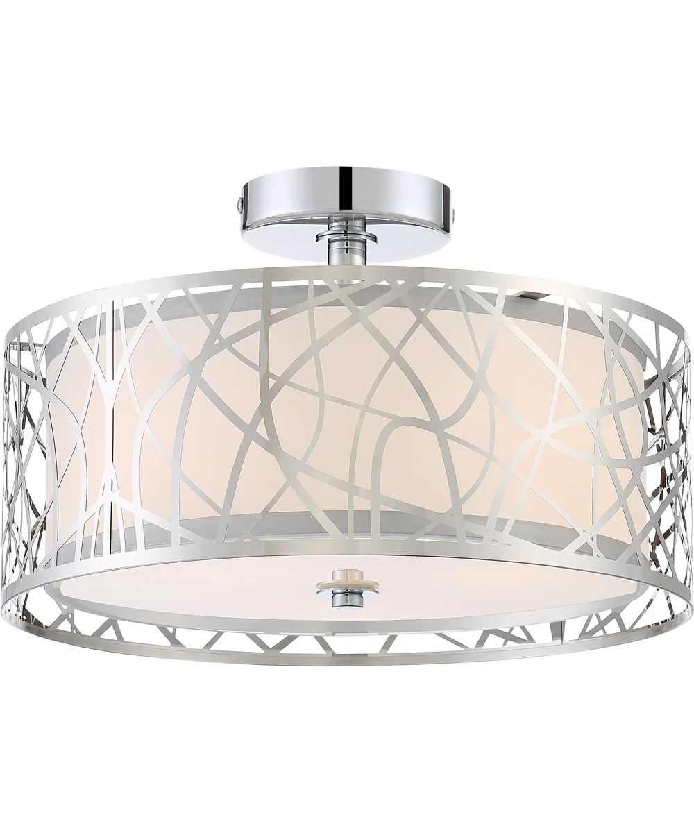 Abode Medium 3-light Semi Flush Mount Polished Chrome - Image 2