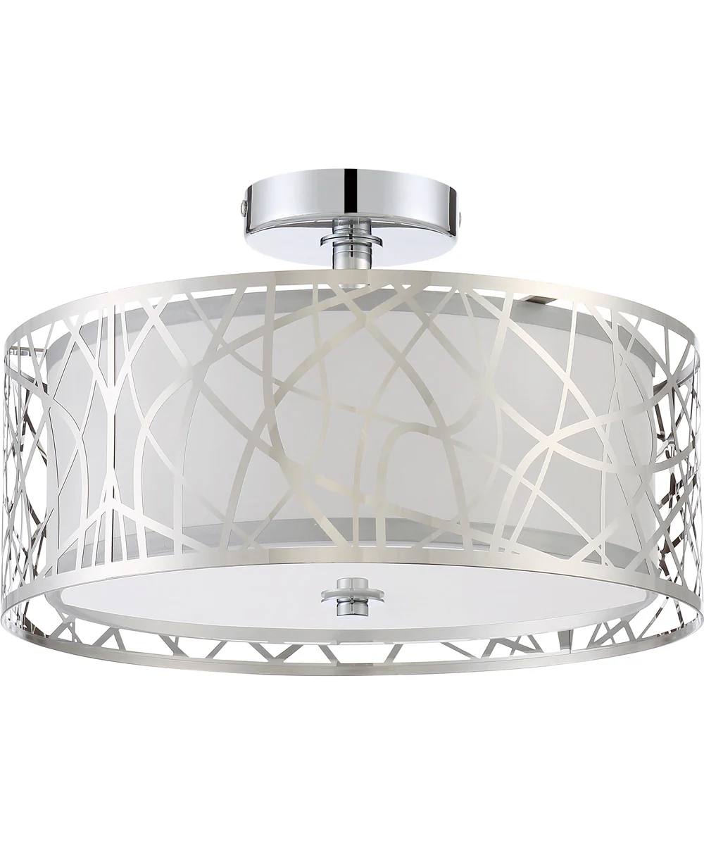 Abode Medium 3-light Semi Flush Mount Polished Chrome - Image 3