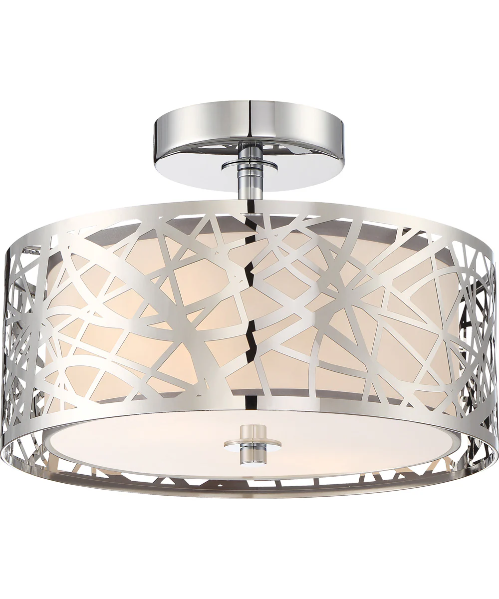 Abode Small 2-light Semi Flush Mount Polished Chrome - Image 2