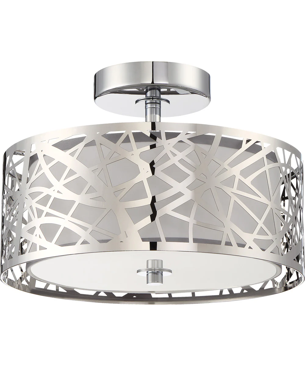 Abode Small 2-light Semi Flush Mount Polished Chrome - Image 3