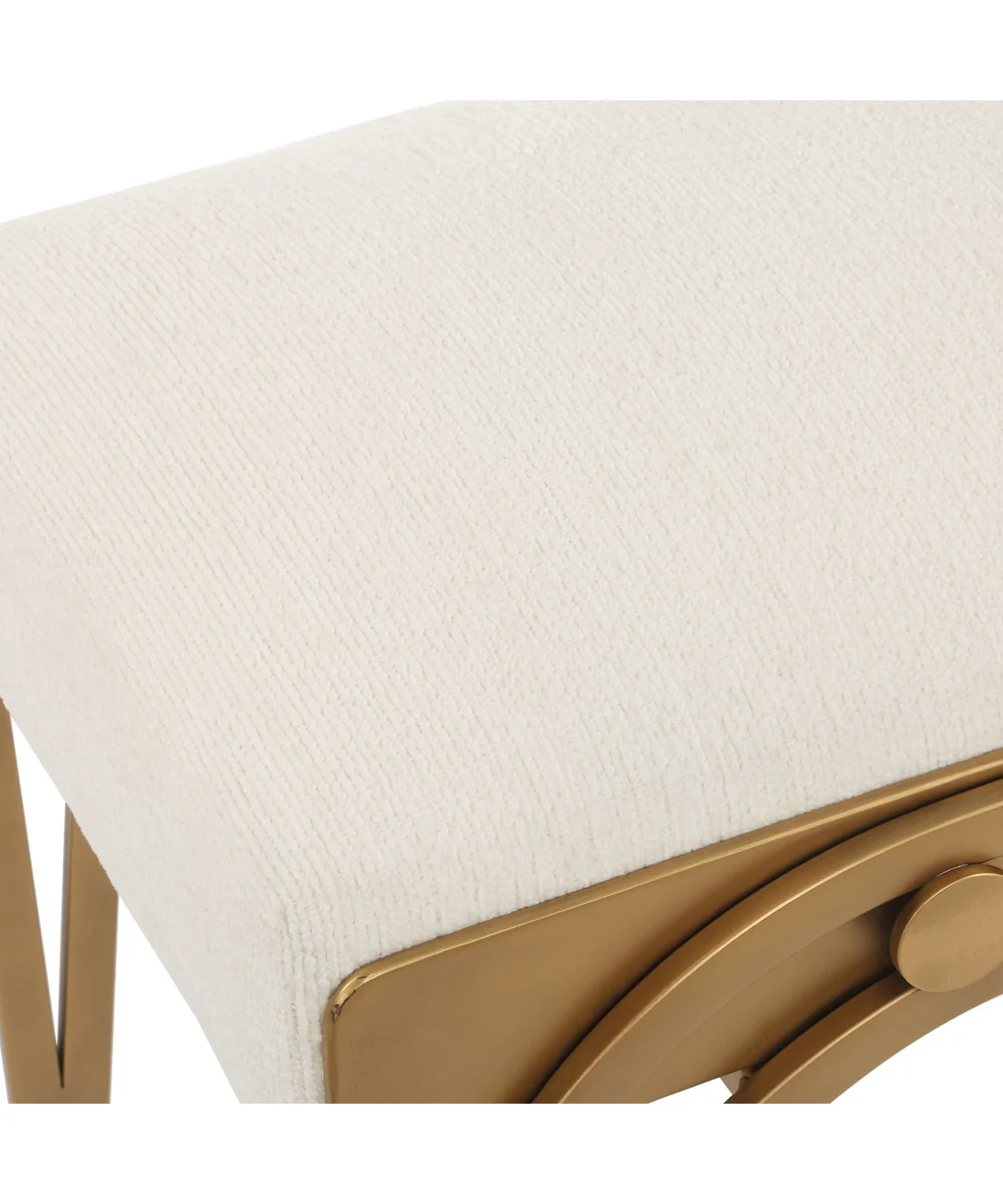 Accent Furniture with Fabric Cushion Antique Brushed Brass - Image 5