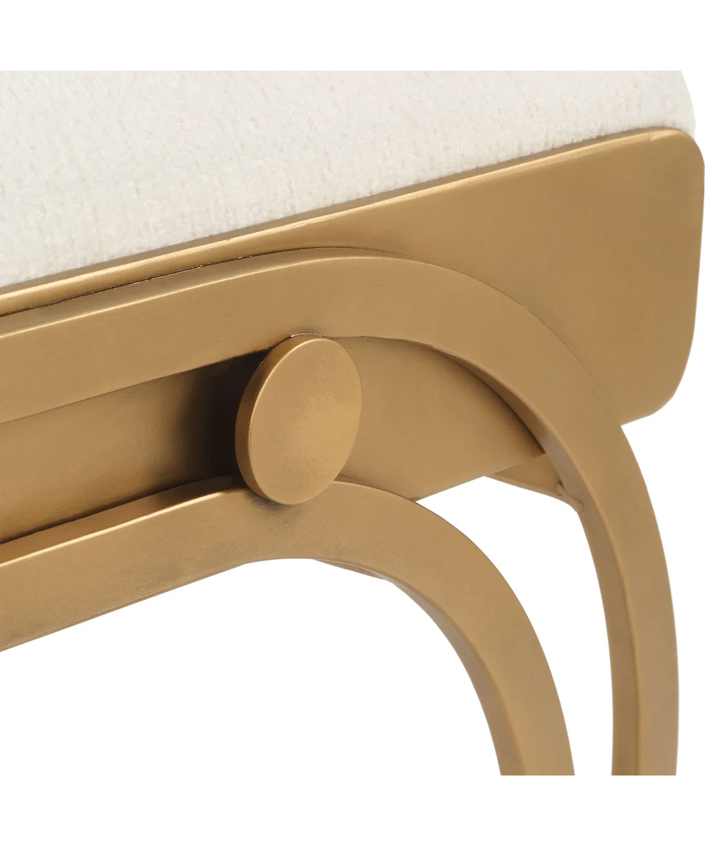 Accent Furniture with Fabric Cushion Antique Brushed Brass - Image 6