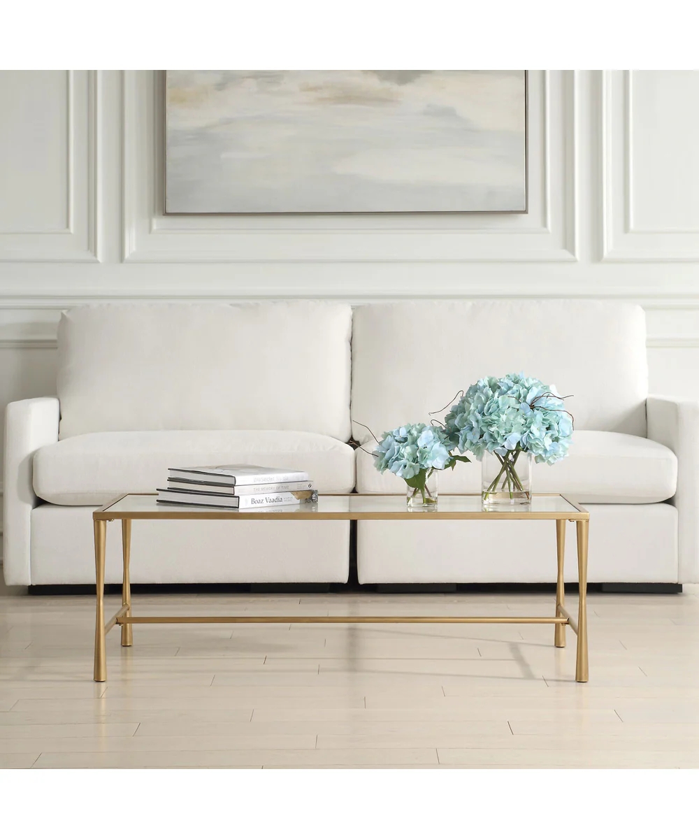 Accent Furniture with Tempered Glass Top Antique Gold - Image 2