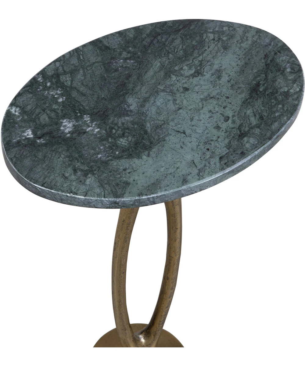 Accent Table in Antique Brass and Emerald Green Marble - Image 5
