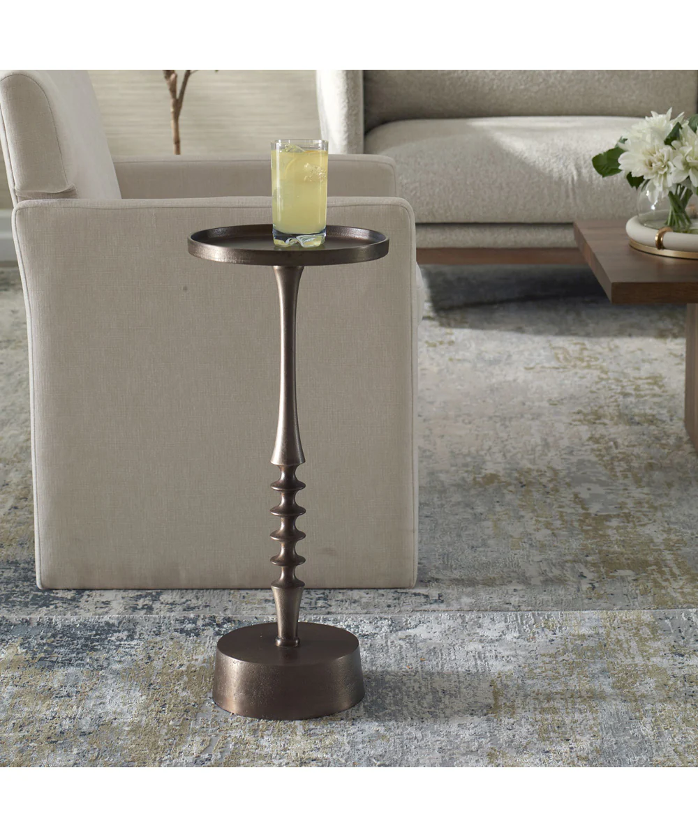 Accent Table in Bronze Antique - Image 2